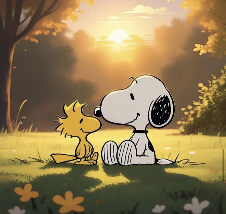 snoppy tomando el sol
